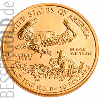 American Eagle • 1/4 Feinunze Gold • 916,67/1000 • (USA) •  Adler-Seite