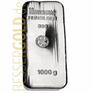 Silberbarren 1000 Gramm Heraeus • 999/1000 •  (Deutschland) • 500px