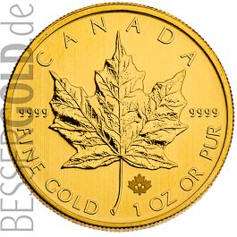 Maple Leaf 2013 • 1 Feinunze Gold • 999,9/1000 • (Kanada) • Ahornblatt-Seite 500px