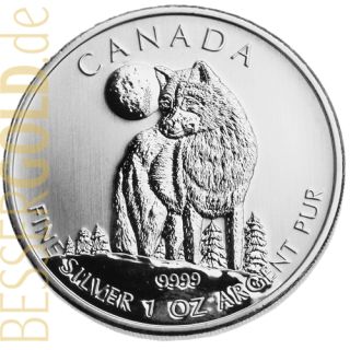 Wildlife Wolf • 1 Feinunze Silber • 999,9/1000 • (Kanada) • Motiv-Seite • 500 px
