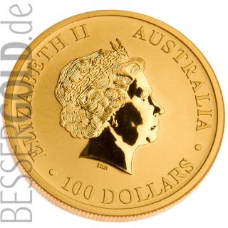 Kangaroo / Nugget • Jahrgang 2011 • 1 Feinunze Gold • 999,9/1000 • (Australien) • Känguruh-Seite