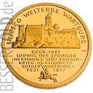 Goldmünze 100 € Wartburg 1/2 Feinunze Gold (Deutschland) - Stadtseite - 500 px