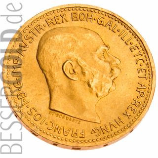 20 Kronen Goldmünze Österreich - Portraitseite - 265 px