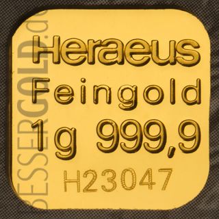Heraeus Multicard 10x1g Feingold - Vorderseite 265px