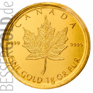 Maplegram 25x1g Maple Leaf Gold (Kanada) - Motivseite - 500 px