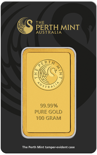 Goldbarren 100 g PERTH MINT Australien