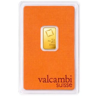 Goldbarren 2,5 Gramm • 999,9/1000 • Valcambi (Schweiz) • Vorderseite