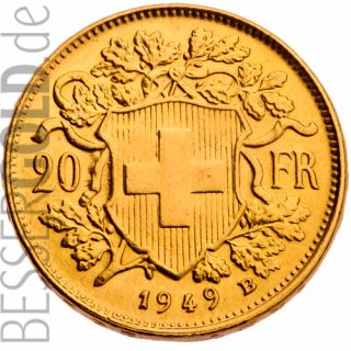 Vreneli 20 Schweizer Franken (Vorderseite) 500 px