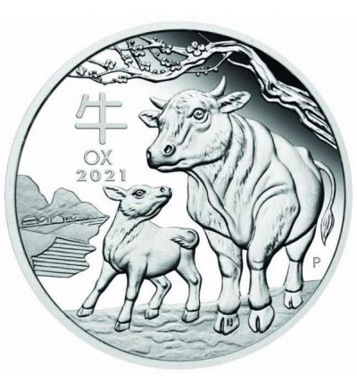 Silbermünze Lunar Serie III OCHSE 1 oz Australien 2021
