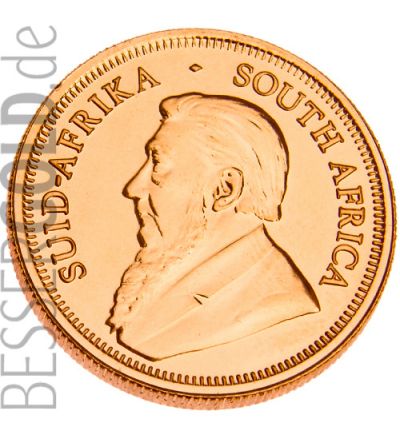 Krügerrand 1/4 Feinunze Gold (Südafrika) - aktueller Jahrgang - Portraitseite 265px