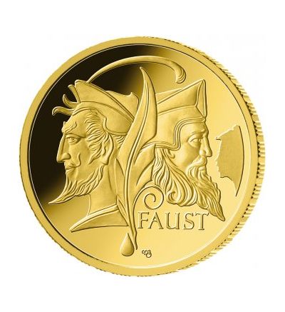 Goldmünze 100 EUR EURO 1/2 oz FAUST - Meisterwerke dt. Literatur 