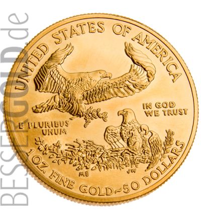 American Eagle • 1 Feinunze Gold • 916,67/1000 • (USA) •  Adler-Seite