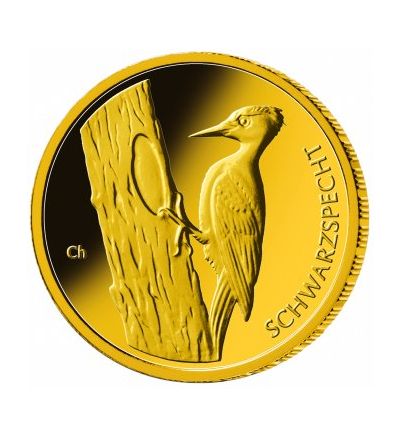 Goldmünze 20 EURO 1/8 oz (Dtschl. 2021 Schwarzspecht