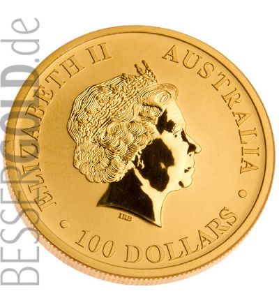 Kangaroo / Nugget • Jahrgang 2011 • 1 Feinunze Gold • 999,9/1000 • (Australien) • Känguruh-Seite