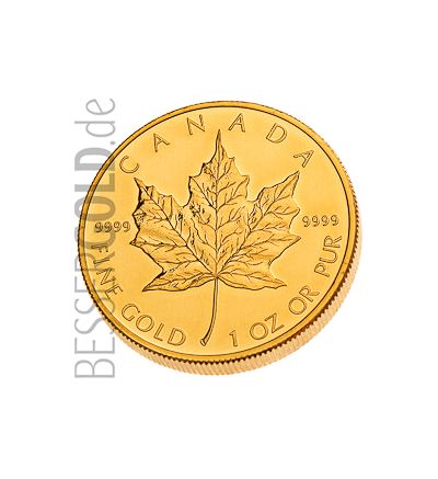 Maple Leaf • 1 Feinunze Gold • 999,9/1000 • (Kanada) • Ahornblatt-Seite • 265