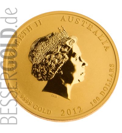 Lunar-Serie II Drache 2012 1 oz Gold (Australien) • Drachenseite • 500px