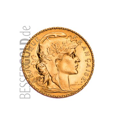 Goldmünze 20 Franc - Portraitseite - 265 px