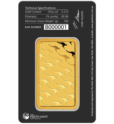 Goldbarren 100 g PERTH MINT Australien
