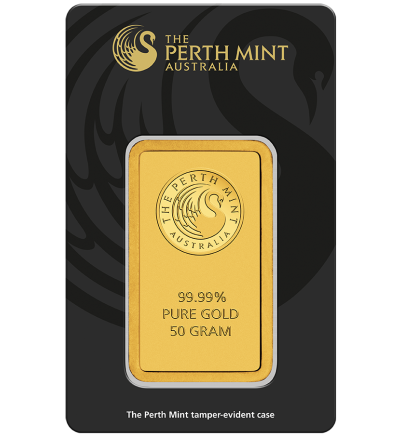 Goldbarren 50 g PERTH MINT Australien